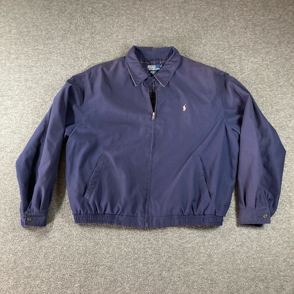 Vintage Polo Ralph Lauren Bi Swing Jacket Mens XL Navy Chin Strap Classic Preppy - Picture 1 of 10